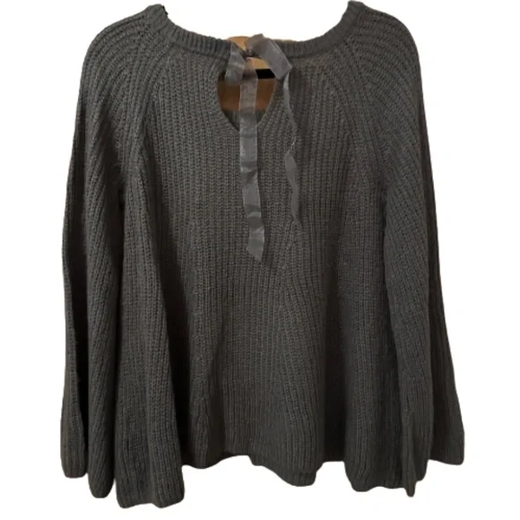 LC LAUREN CONRAD Sweater Swing Embellished Boxy Scoop Neck Gray Small - Picture 5 of 9